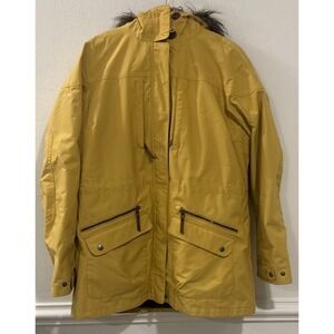 Columbia Omni-Heat‎ Interchange Womens XL 3-in-1 Fur Hooded Long Coat Yellow